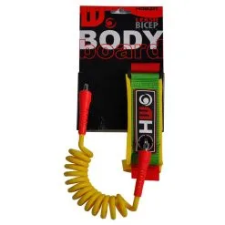 LEASH BODYBOARD HOWZIT VERT/JAUNE/ROUGE